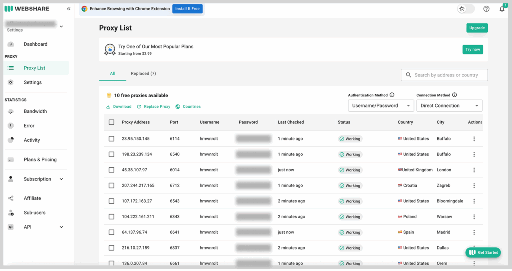 Proxy list