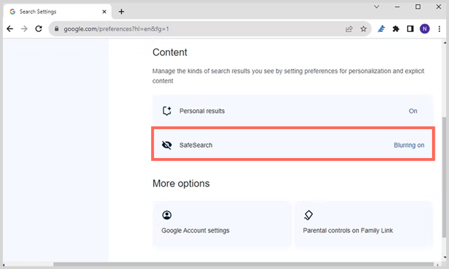 SafeSearch filters