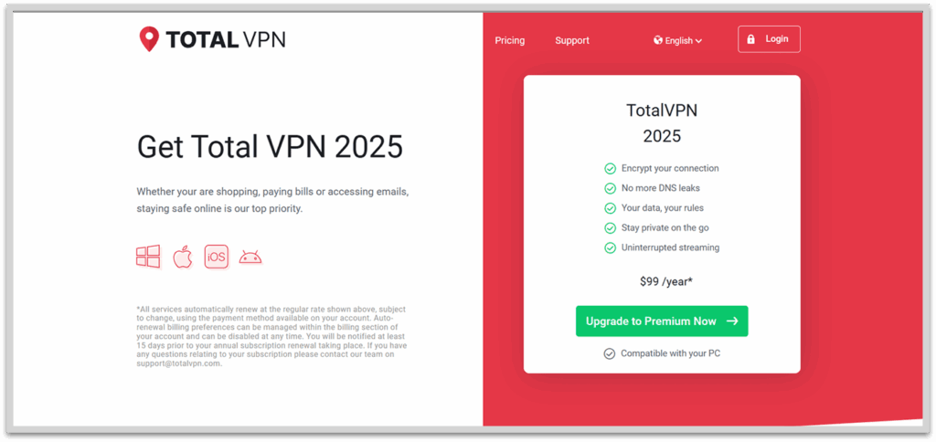 Total VPN pricing