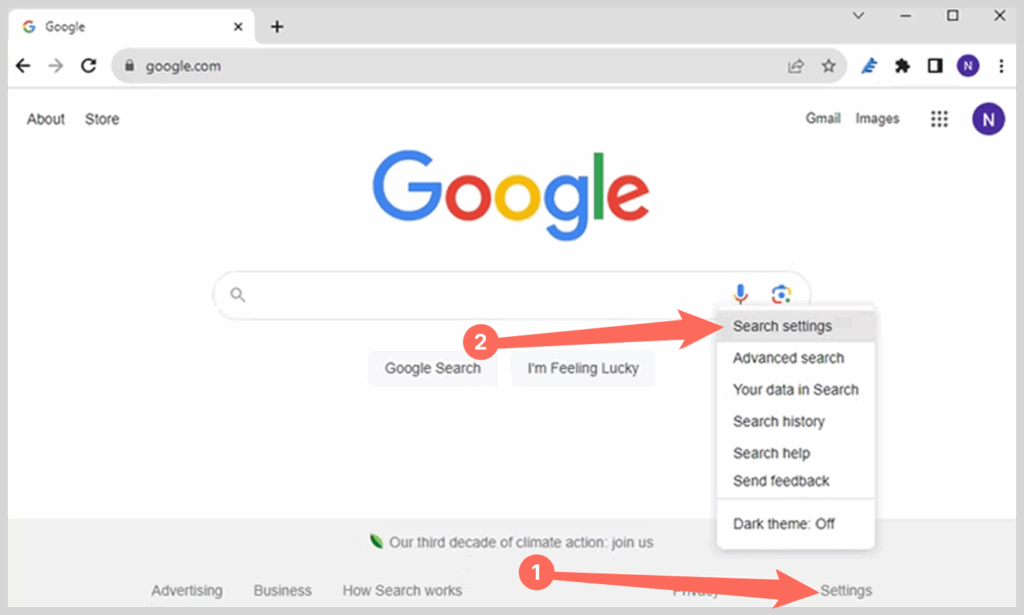 click on Settings