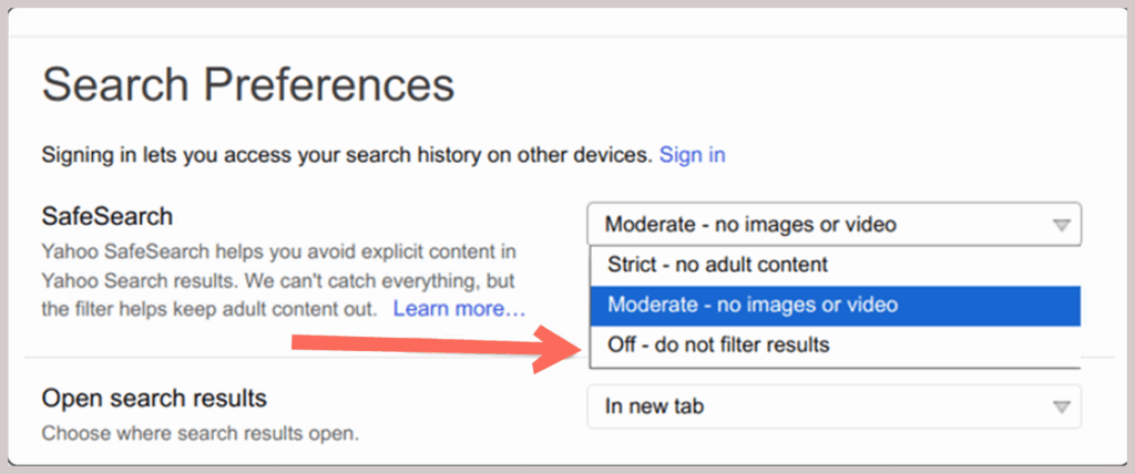 select Preferences