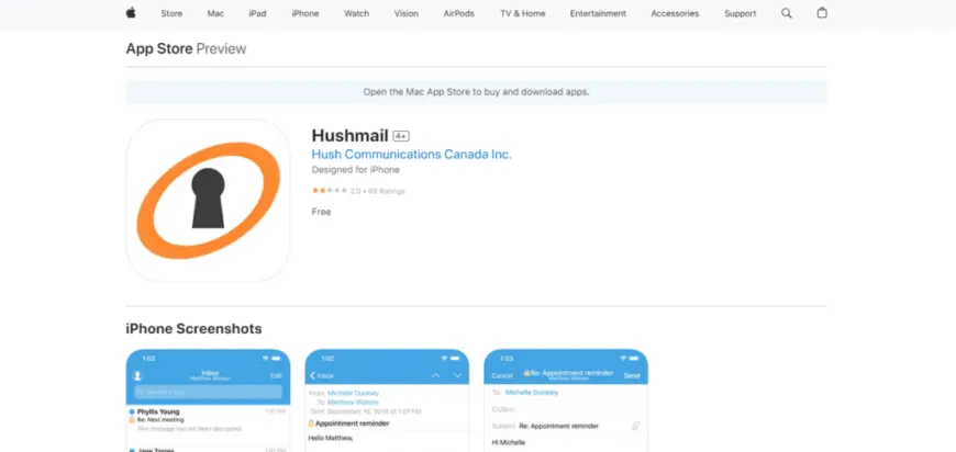 Hushmail ios app