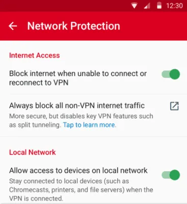 ExpressVPN Android kill switch enabling setting