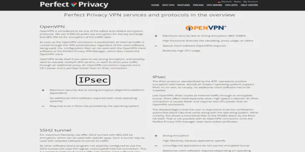 Perfect privacy VPN protocols