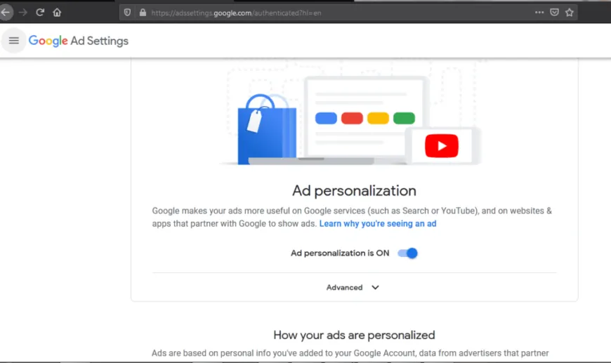 Turn of ad personalization