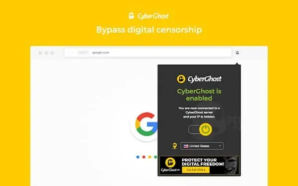 CyberGhost homepage