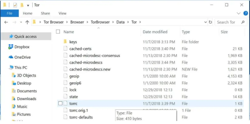 Tor Browser Torrc File