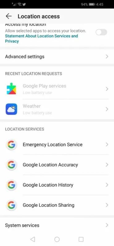 Acceso a la ubicación (Android