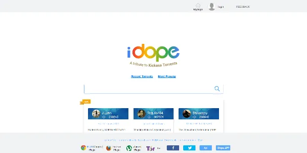 iDope homepage
