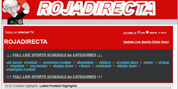 RojaDirecta homepage
