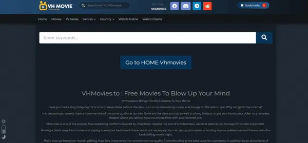 VHMovies homepage