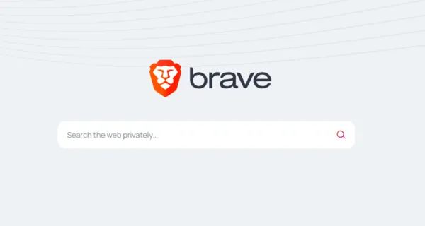 Brave search engine homepage