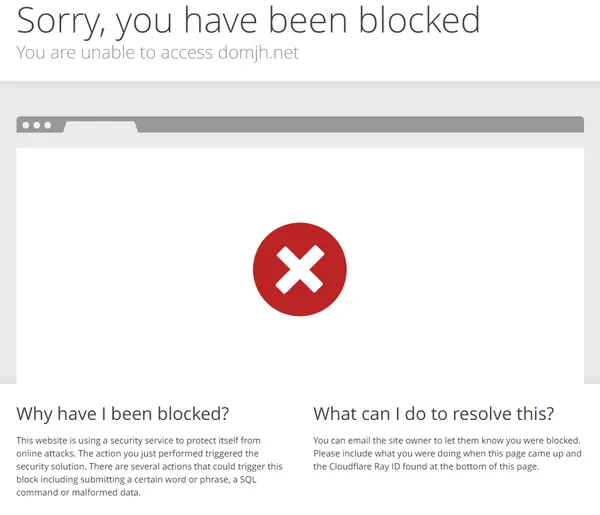 blocked message from website