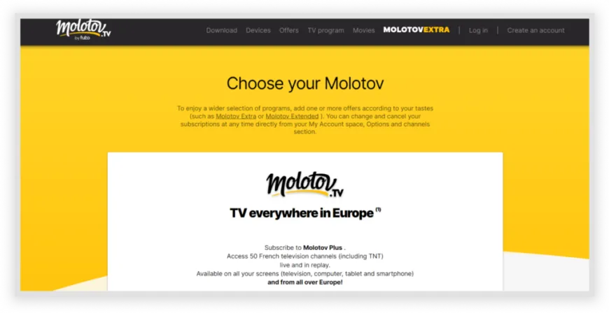 What are the differences in Molotov TV packages?