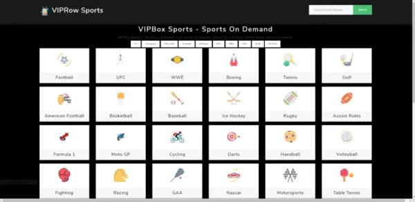 VIPRow Sports homepage