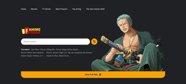 AnimeFreak homepage