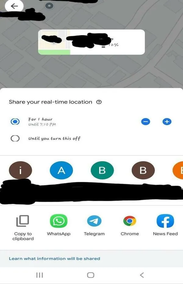 Share real-time location