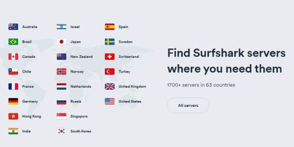 SurfShark Servers