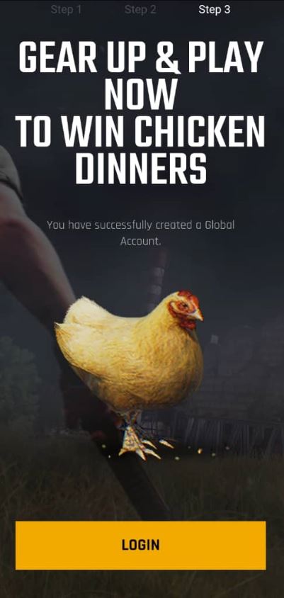 PUBG global account created successfully
