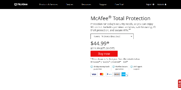McAfee Total Protection 2020 Antivirus software-min
