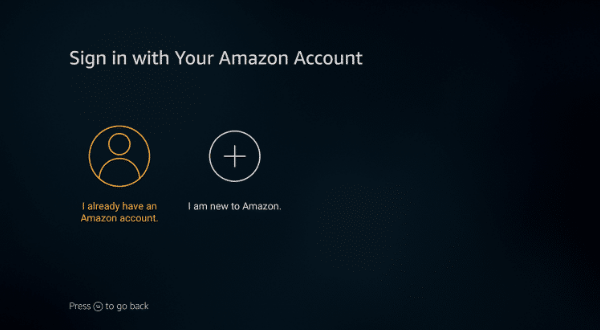 Log in to your Amazon account