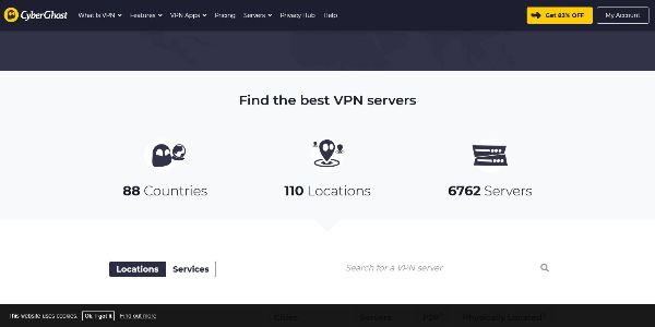 VPN servers CyberGhost