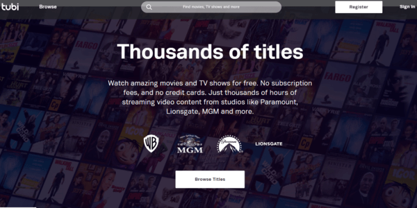 Tubi TV kostenlose Streaming-Site