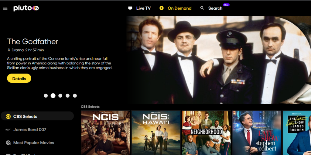Pluto TV free streaming site
